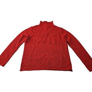 NWT Indigo Red Mock Neck Long Sleeves Pullover Women's Sweater Size L